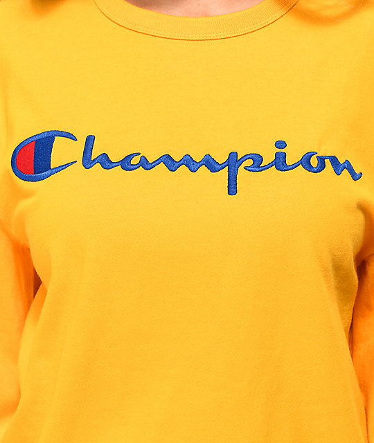 blue and gold champion shirt