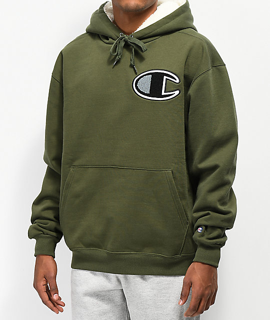 Champion hoodie with shop fur inside