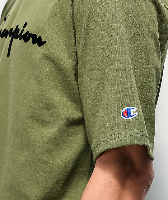 champion t shirt womens olive