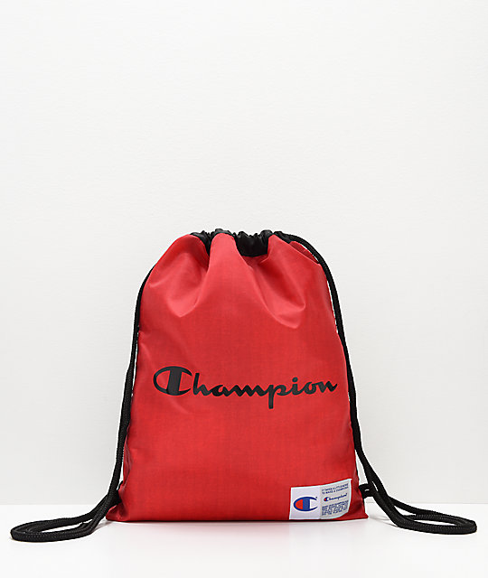 Champion Forever Double Sack Red Gym Cinch Bag Zumiez Champion Forever Double Sack Red Gym Cinch Bag
