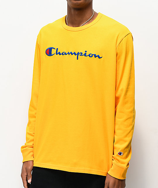 champion shirt gold