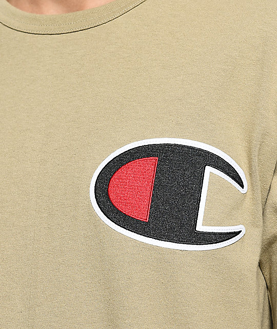 champion khaki t shirt