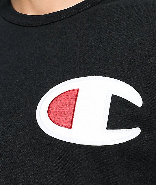 Champion Heritage Big C Patch Black T-Shirt | Zumiez