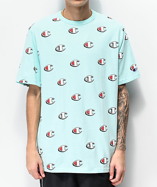 champion shirt teal