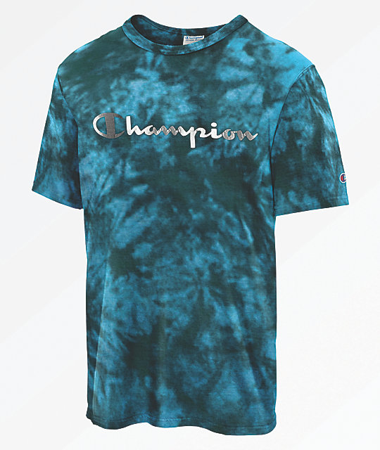 Champion Heritage Dip Tie Dye Navy T Shirt