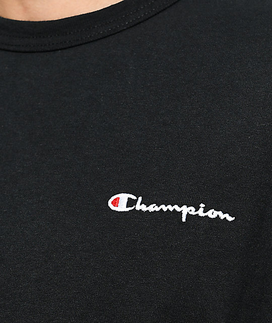 Champion Heritage Embroidered Script Black T-Shirt | Zumiez