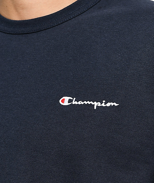 Champion Heritage Embroidered Script Navy T-Shirt | Zumiez.ca