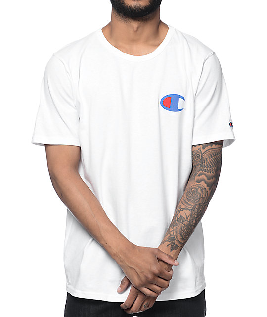 champion white tee shirt