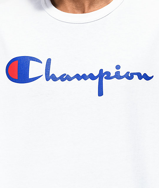 Champion Heritage Script White T-Shirt | Zumiez