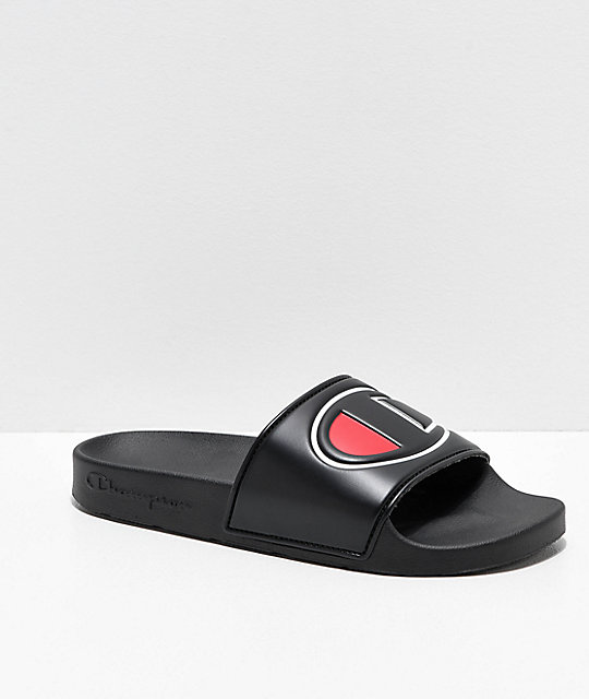 black champion flip flops