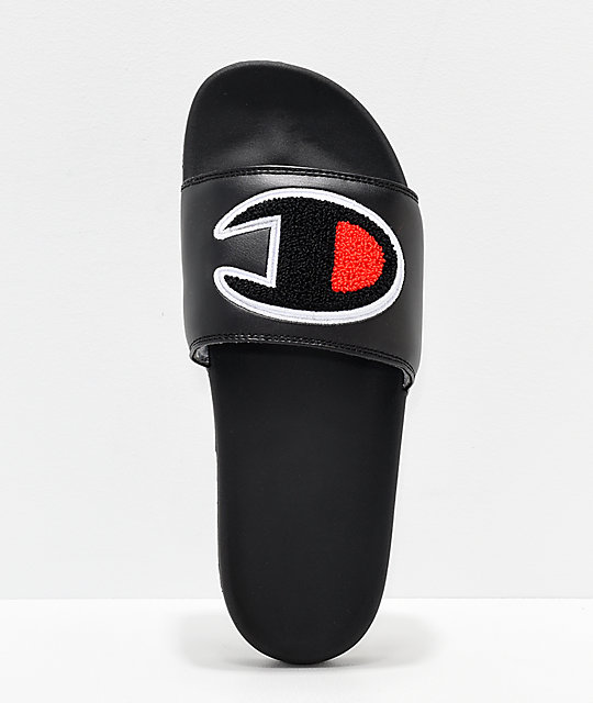 champion black slide sandals