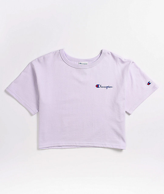 light purple champion t shirt