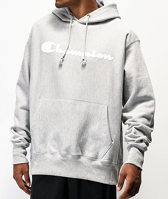 sudadera champion gris capucha