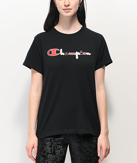 champion red and black shirt