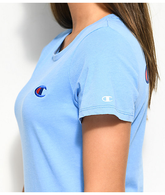 champion t shirt light blue