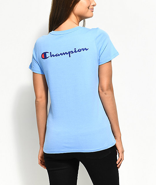 blue women's champion shirt