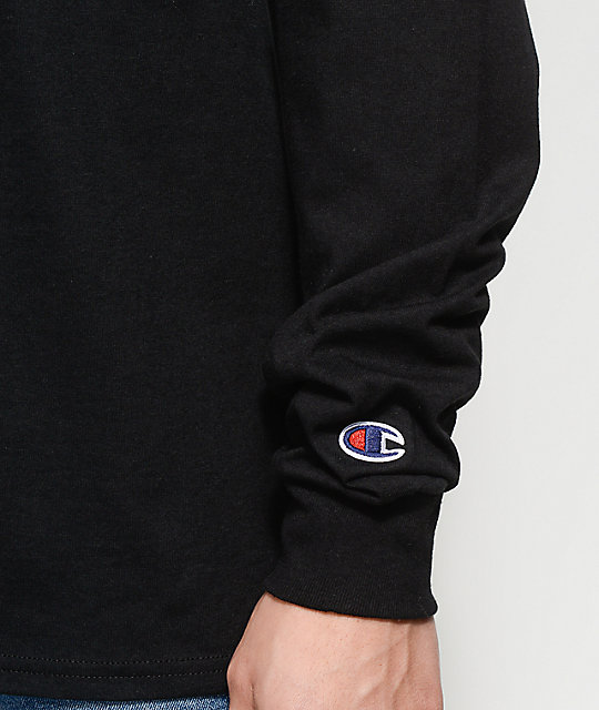 champion black long sleeve shirt