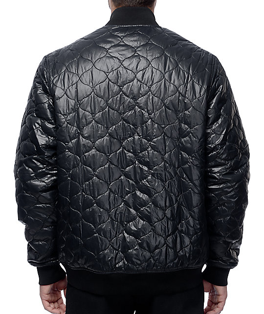 Champion Quilted Reversible Black & Red Bomber Jacket | Zumiez