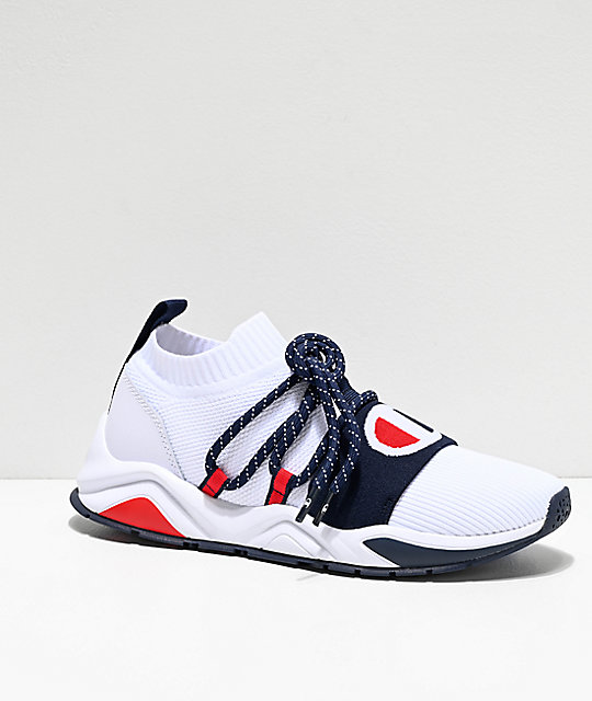 Champion Rally Pro Hype Lo White & Navy Shoes | Zumiez