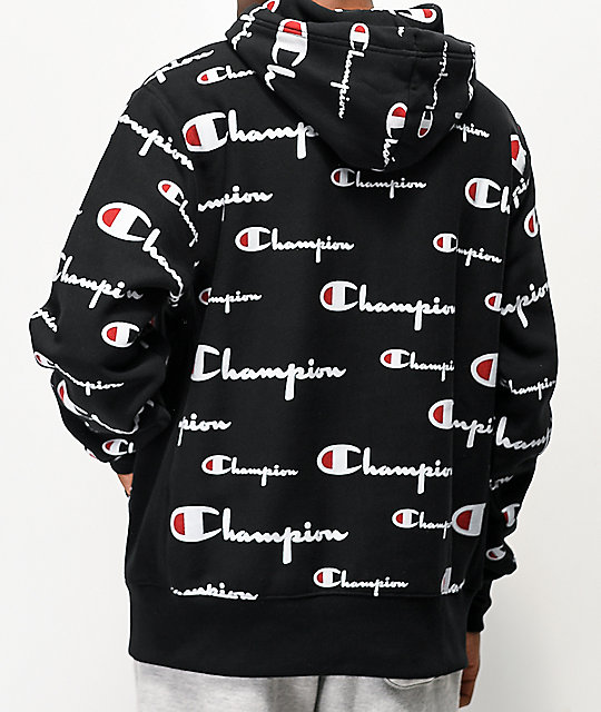 champion sweater logo all over
