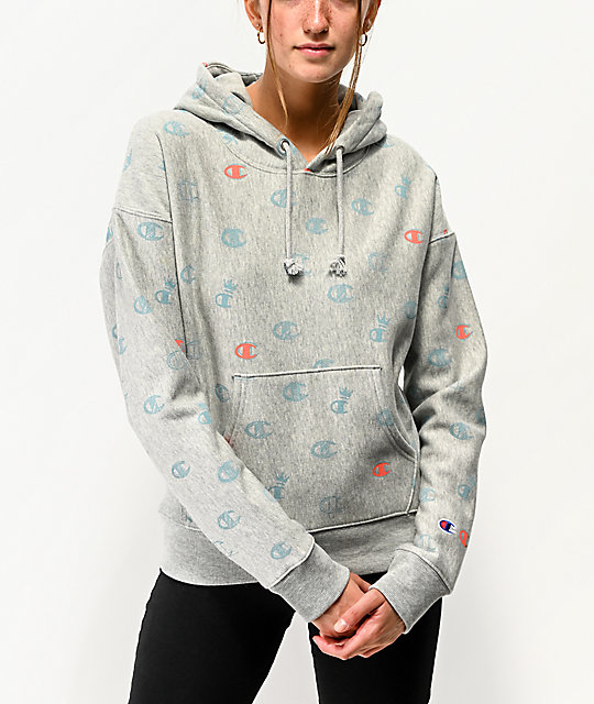 champion all over print hoodie