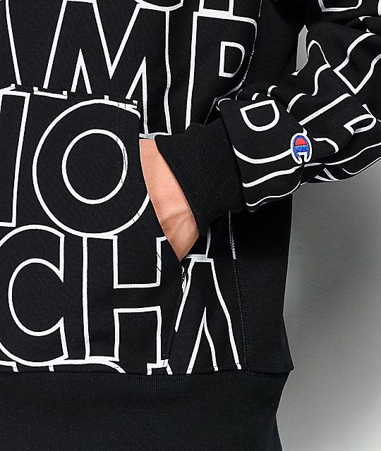 champion written all over hoodie