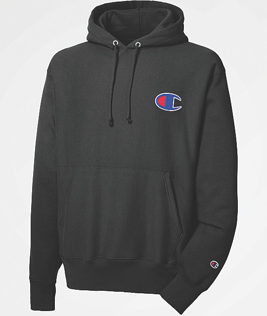 Champion Reverse Weave Big C Logo Black Hoodie | Zumiez.ca