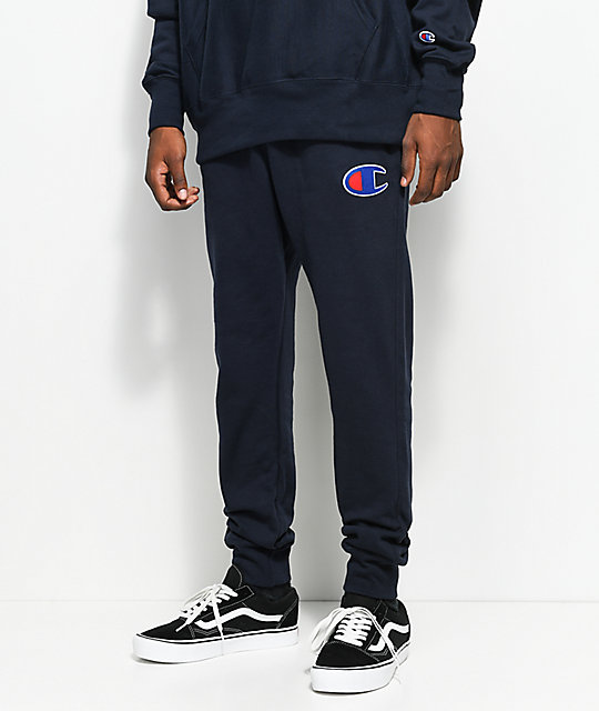 Champion Reverse Weave Big C Logo Navy Jogger Pants | Zumiez