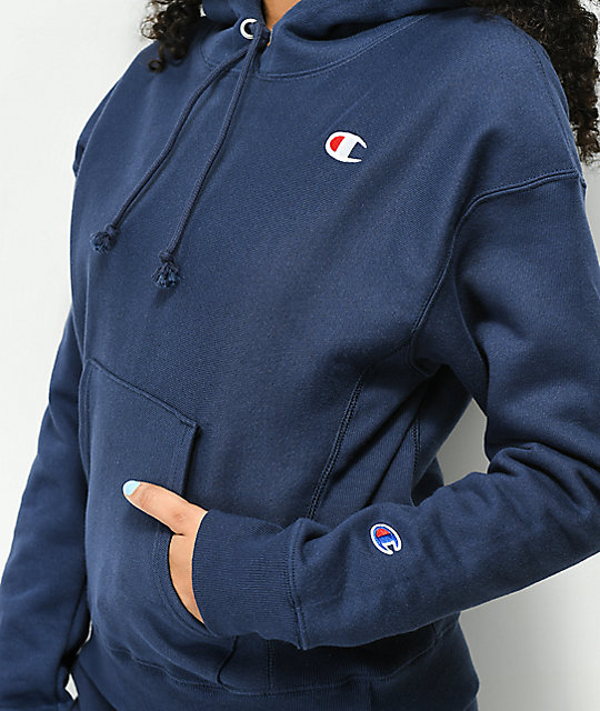 womens navy blue champion hoodie