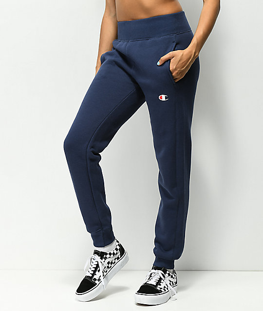 navy blue champion sweatpants womens 