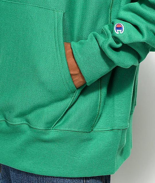 fleeting green champion hoodie