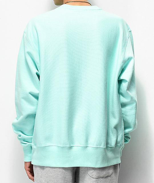 champion reverse weave mesh & leather mint mens hoodie