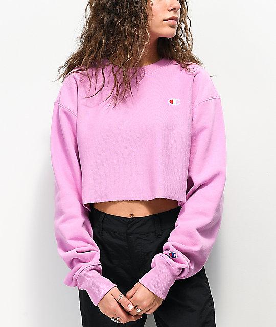 champion crew neck cropped sweatshirt