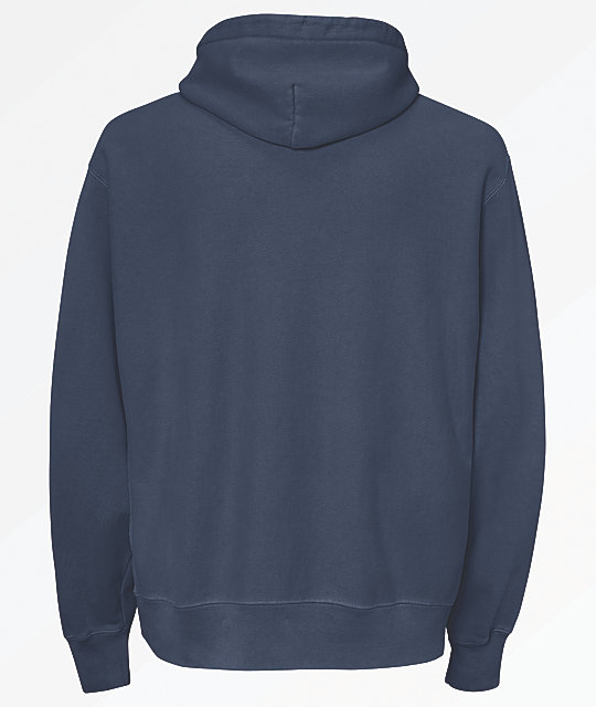 champion reverse weave blue pigment dyed hoodie