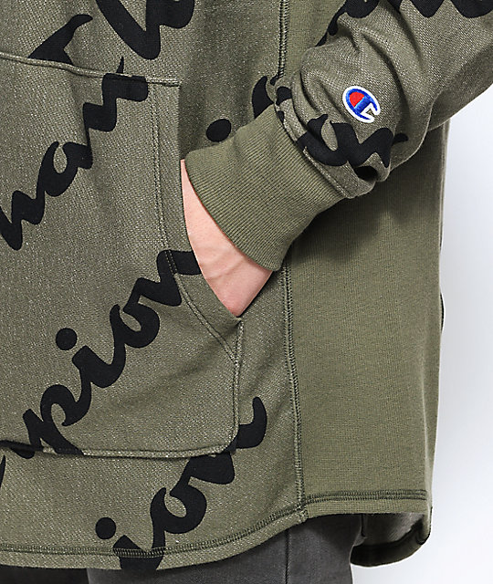 champion reverse weave quarter zip small logo sweat