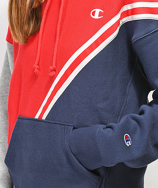 champion diagonal color block sweatshirt