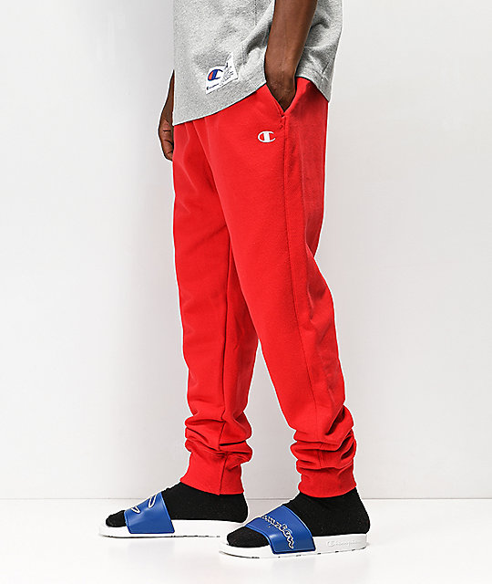 champion sweatpants mens red