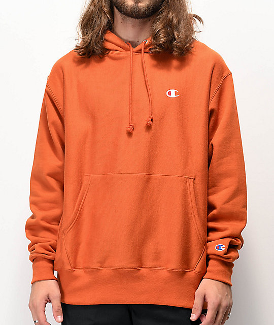 burnt orange hoodie mens