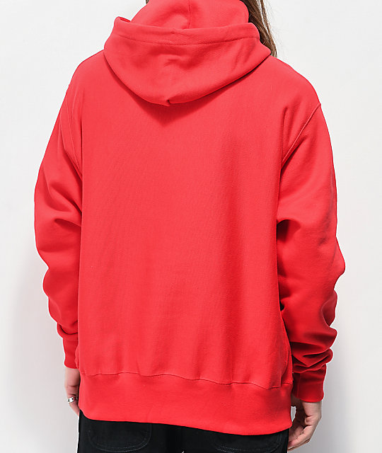 champion red hoodie sweatshirt