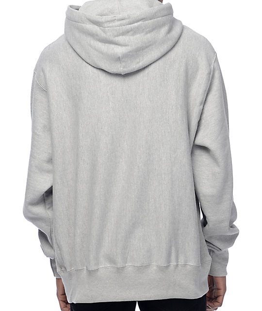 grey reverse weave champion hoodie
