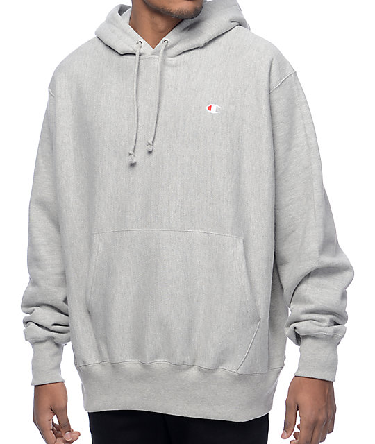 Champion Reverse Weave Small Logo Oxford Grey Hoodie Zumiez Ca