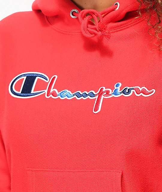 red champion hoodie zumiez