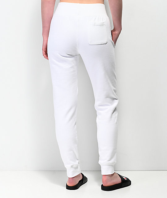 womens white jogger sweatpants