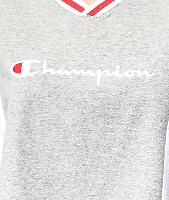 blue and white champion shirt