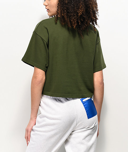 champion t shirt womens olive