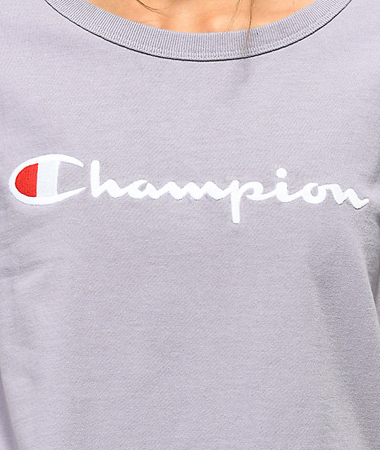 lilac champion t shirt