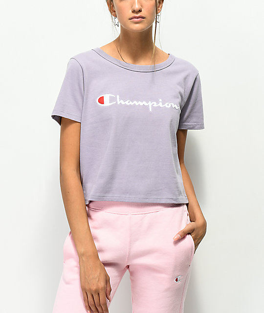 t shirt champion crop top