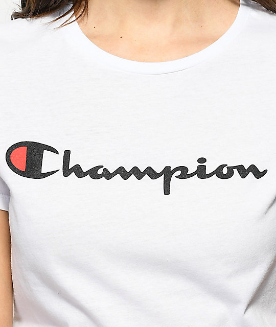 Champion Script White T Shirt Zumiez