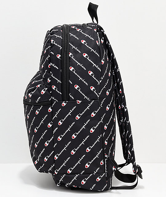 champion supercize logo script black backpack