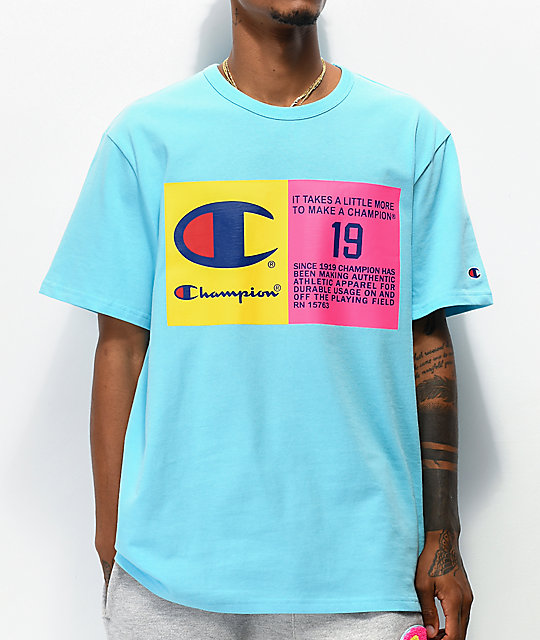 champion turquoise t shirt